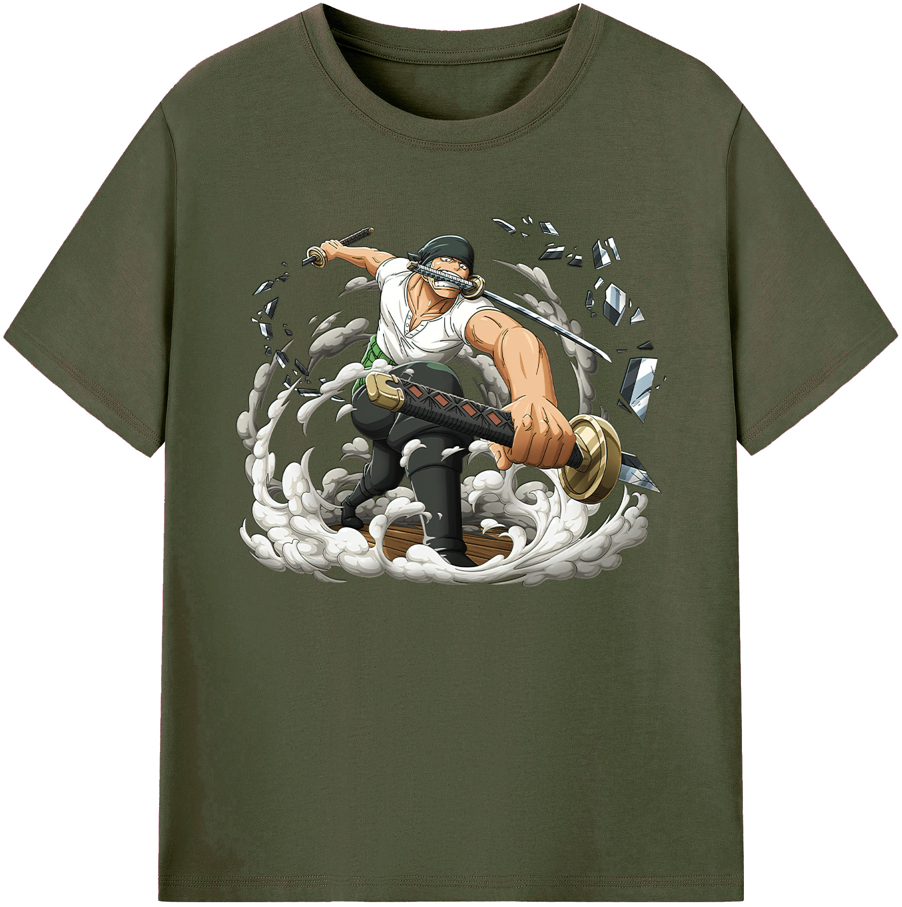 ワンピース ロロノア・ゾロ ONE PIECE Roronoa Zoro 綿100％ メンズ半袖Tシャツ｜肌触りやわらか＆通気性